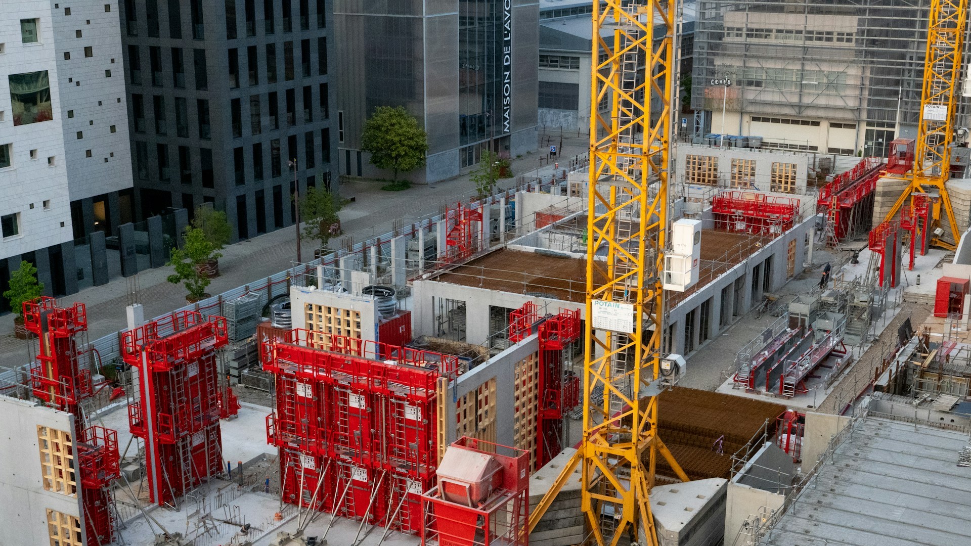 View of an active construction site in a city