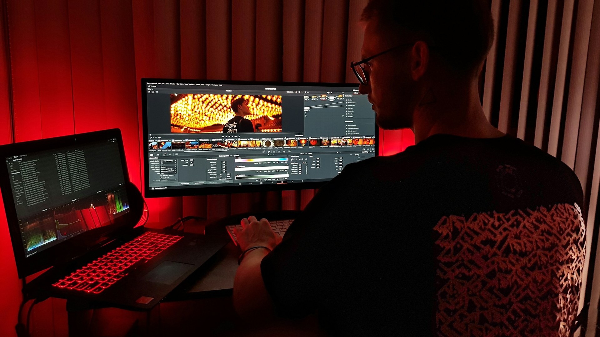 Video editor working with multiple screens